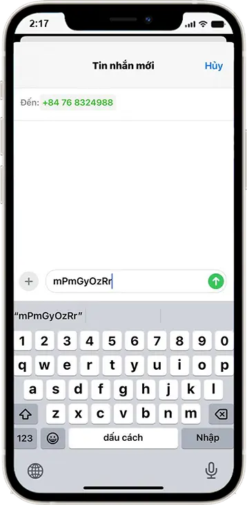 Bước 6: Gửi tin nhắn sau đó đợi hệ thống xét duyệt khuyến mãi ( Lưu ý gửi bằng số điện thoại liên kết với tài khoản  game )